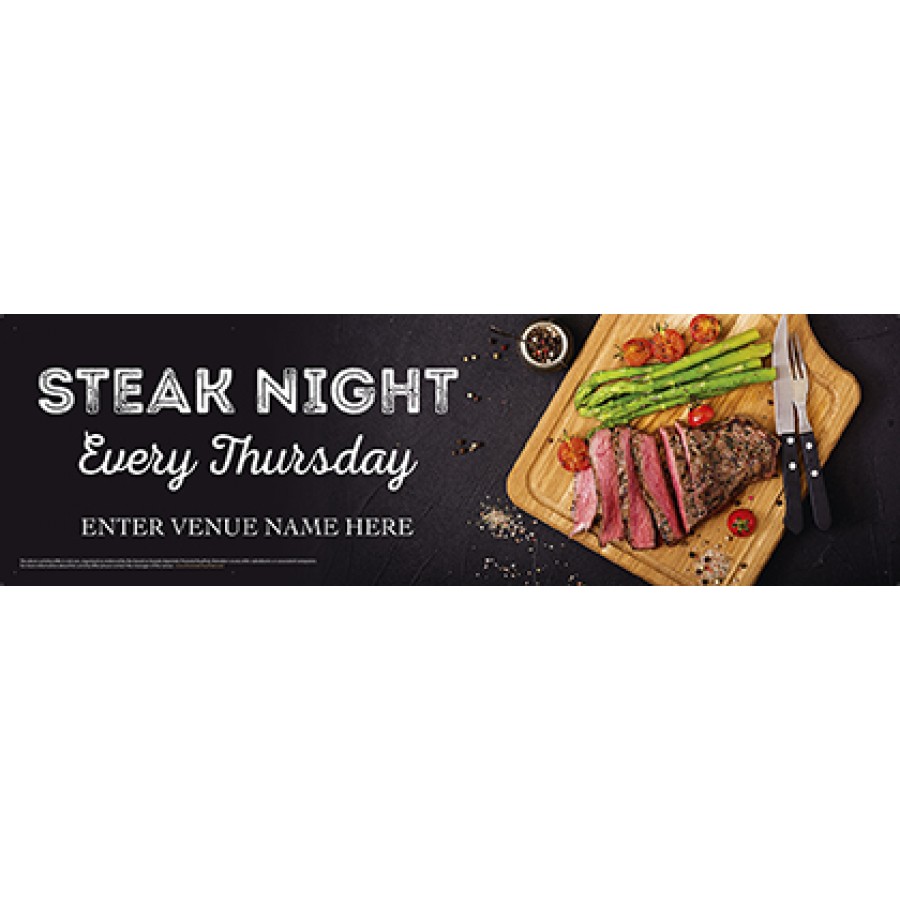 Steak Night Banner (Photo) (Lrg)