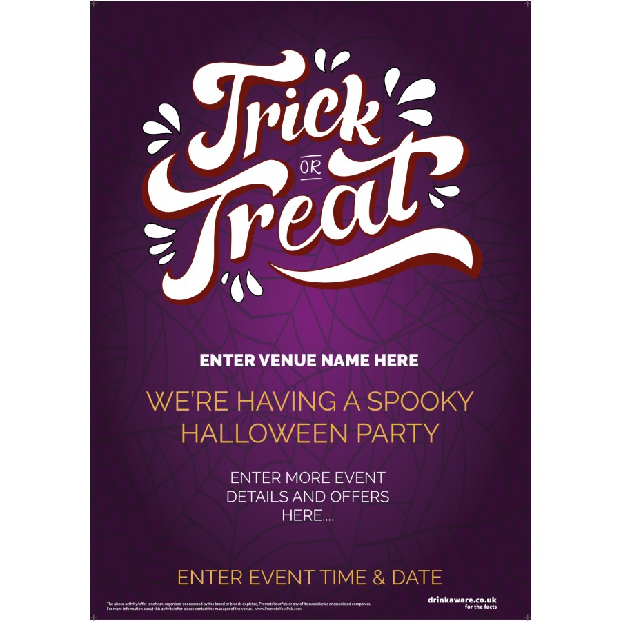 Halloween Party Poster (Trick or TREAT WEB) (A2)