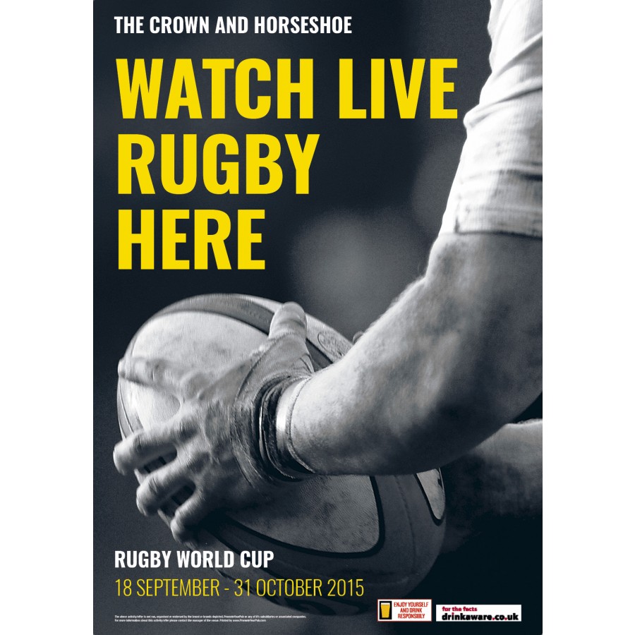 Watch Rugby Here Poster (A3)